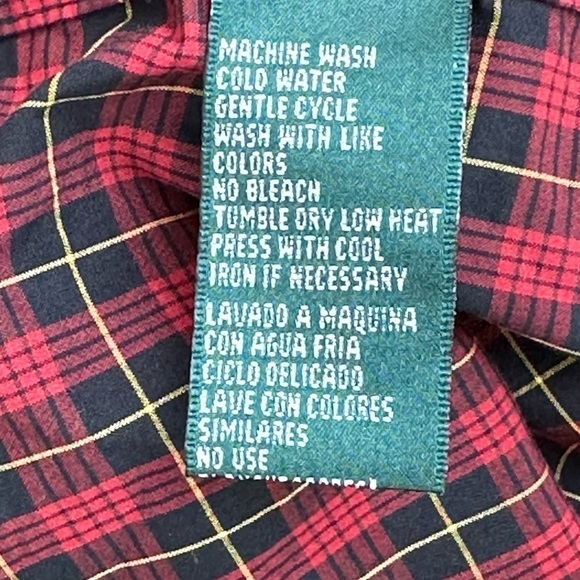 Lauren Ralph Lauren Red Black Plaid Button Front Ruffle Shirt Sz PS 90’s Vtg - Picture 6 of 12